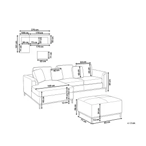 Right-Hand Corner Sofa with Ottoman OSLO White Boucle 5 Seater Right Hand