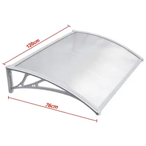 Yaheetech White Outdoor Awning Canopy for Window Front Door Porch, 120 x 76 cm