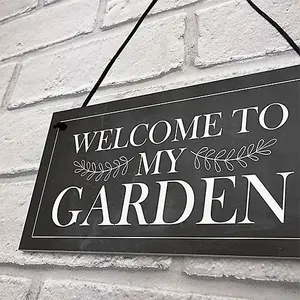 Red Ocean Garden Sign Novelty WELCOME Sign Hanging Plaque Summer House Sign Garden Shed Friendship Gift