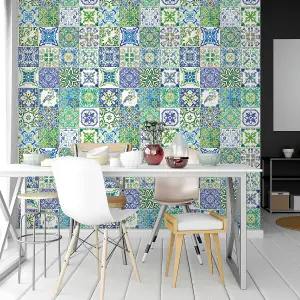 Walplus Vintage Turquoise Combo Mix Tile Stickers