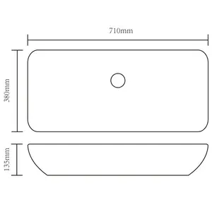 Belfry Bathroom 710mm L x 380mm W White Ceramic Rectangular Sink