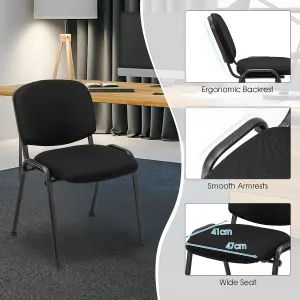 Costway Set of 2 Meeting Room Office Chairs Stackable Office Guest Mesh Chairs W/ Padded Cushion