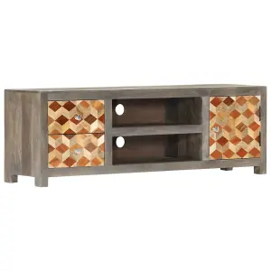 Berkfield TV Cabinet Grey 120x30x40 cm Solid Mango Wood