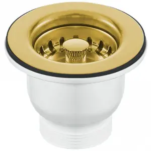 Astini, RAK, Rangemaster, Caple 65mm Gold Sink Strainer Waste MBSWSS85-90