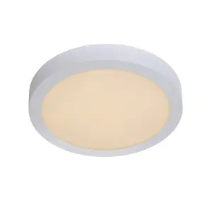 Lucide Brice-Led Modern Flush Ceiling Light Bathroom 30cm - LED Dim. - 1x30W 3000K - IP44 - White