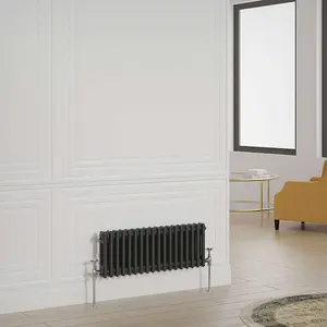 G-Rad Black Double Column Horizontal Radiator - (H) 300 x (W) 810mm