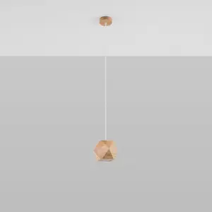 Woody Wood Natural 1 Light Classic Pendant Ceiling Light