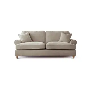 Sofas Express Mumbles Beige Putty Scroll Manhattan 3 Seater Sofa