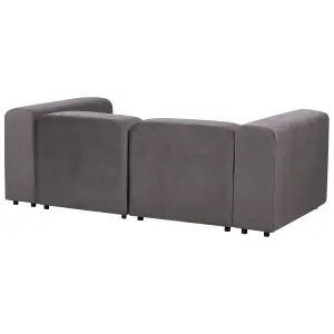 2 Seater Modular Velvet Sofa with Ottoman Dark Grey FALSTERBO