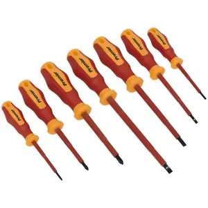 7 PACK VDE Screwdriver Set - 1000V AC Shock Proof Insulated Shafts Comfort Grip