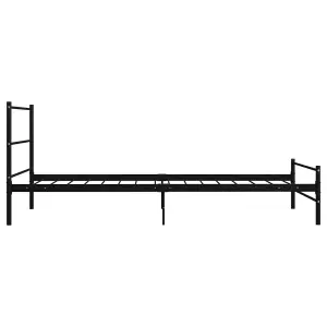 Berkfield Bed Frame Black Metal 90x200 cm