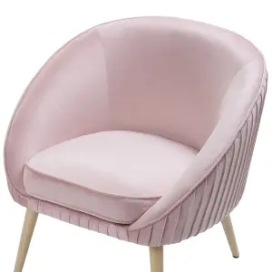 Beliani Glam Armchair TROMSO Velvet Pink