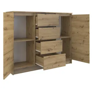 Tian 4 Drawer Combi Chest Oak Artisan