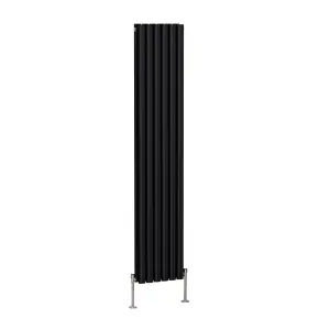 Right Radiators 1800x354mm Vertical Double Oval Column Designer Radiator Black