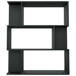 Berkfield Book Cabinet/Room Divider Black 80x24x96 cm Engineered Wood