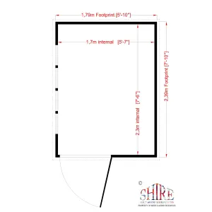 Shire Security Cabin 8x6 ft Pent Wooden Shed with floor & 3 windows - Assembly service included