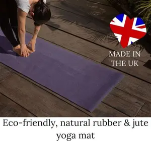 Eco Yoga Mat Purple Yoga Mat Non Slip Yoga Lover Natural Rubber Jute Mat Low Carbon Footprint Yoga Mat Durable Natural Surface Eco Yoga Mat