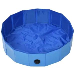 Foldable Dog Swimming Pool Blue 80x20 cm PVC