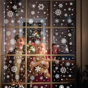 White Christmas  Snowflakes Christmas Window Clings