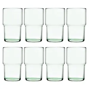 Pasabahce Aware Hill Recycled Stacking Highball Glasses - 440ml - Green - Pack of 8