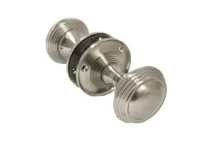 Door Knobs Queen Anne Reeded Internal Mortice Knob - Satin 64mm