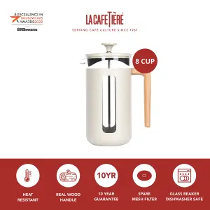 La Cafetière Pisa Glass Cafetiere with Stainless Steel Frame