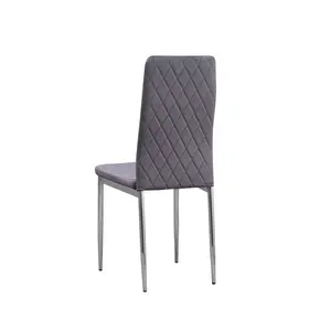 Knisely Velvet Upholstered Side Chair (Set of 6) Dark Grey