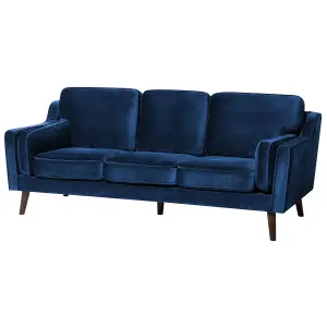 3 Seater Velvet Sofa Blue LOKKA