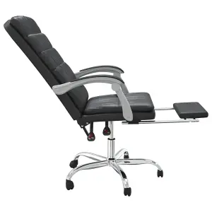 Berkfield Reclining Office Chair Black Faux Leather