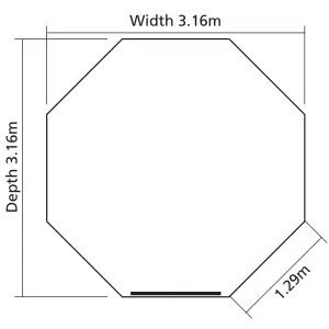 Rowlinson Octagonal Gazebo, (W)3.57m (D)3.57m - Assembly service included