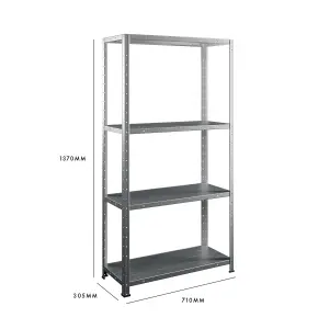 Handy Galvanised Steel 4 Garage Shelf Storage Unit