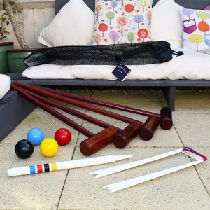 Hatford Croquet Set - Complete Beginners 4 Player Croquet Set - for Children and Adults