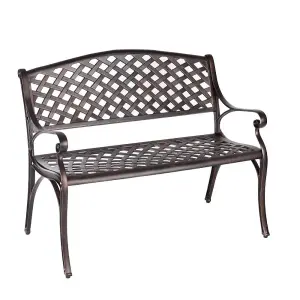 Cast Aluminium Garden Bench - Bronze