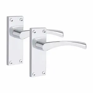 6 Set Victorian Scroll Astrid Door Sets with 3" Ball Bearing Hinges & Latch 120 x 40mm Polished Chrome