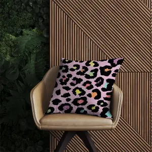 Pink Leopard Print Outdoor Cushion 45cm x 45cm