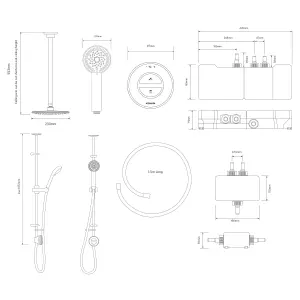 Aqualisa Smart Link Exposed valve Gravity-pumped Ceiling fed Smart Digital 4-spray pattern Shower with Adjustable & Fixed Shower head