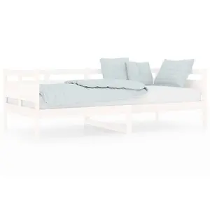 Berkfield Day Bed White Solid Wood Pine 90x200 cm