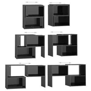 Berkfield TV Cabinet High Gloss Black 104x30x52 cm Engineered Wood