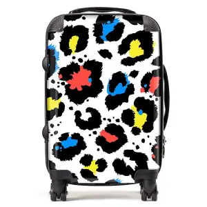 Coloured Leopard Print Suitcase - Cabin