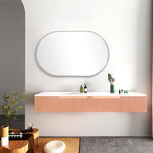 Chaya Metal Flat Wall Mirror POLISH CHROME/bevel edge / 91.4cm H x 55.9cm W