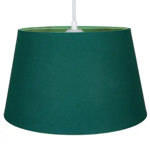 Traditional Linen Fabric Drum Shade for Pendant & Lampshade Green / 22cm H x 35cm W x 35cm D