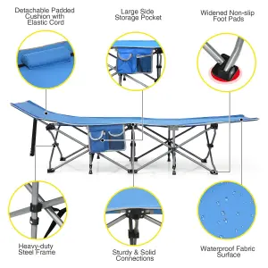 Costway Folding Camping Cot Heavy-Duty Outdoor Cot Bed Portable Sleeping Cot