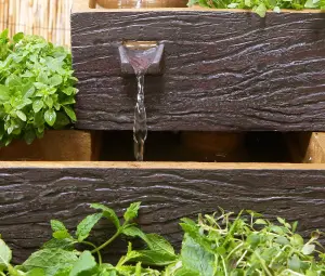 Primrose Dalton 4-Tier Cascading Solar Powered Outdoor Water Feature & Herb Planter 42cm