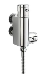 Vertical Exposed Thermostatic Shower Mixer Valve Chrome - 465mm Caravan Centres