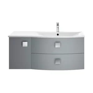 1000mm Wall Hung Single Vanity Unit Dove Grey