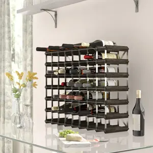 Liddle 56 Bottle Wine Rack Black Stained / Galvanised Steel