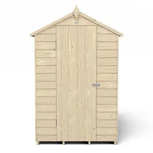 Forest Garden Overlap 6x4 ft Apex Wooden Pressure treated Shed with floor (Base included)