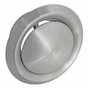 SPARES2GO Stainless Steel Round Ceiling Extractor Exhaust / Supply Wall Vent (4" / 100mm)