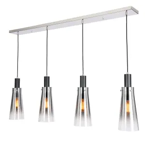 Litecraft Visconte Atrani Black Ombre 4 Light Diner Bar