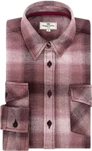 Hoggs Of Fife Isla Flannel Check Shirt, Burgundy / 12